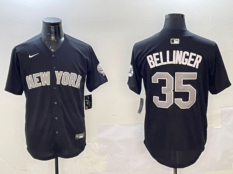Men New York Yankees 35 Bellinger Black Game 2025 Nike MLB Jersey style 0225